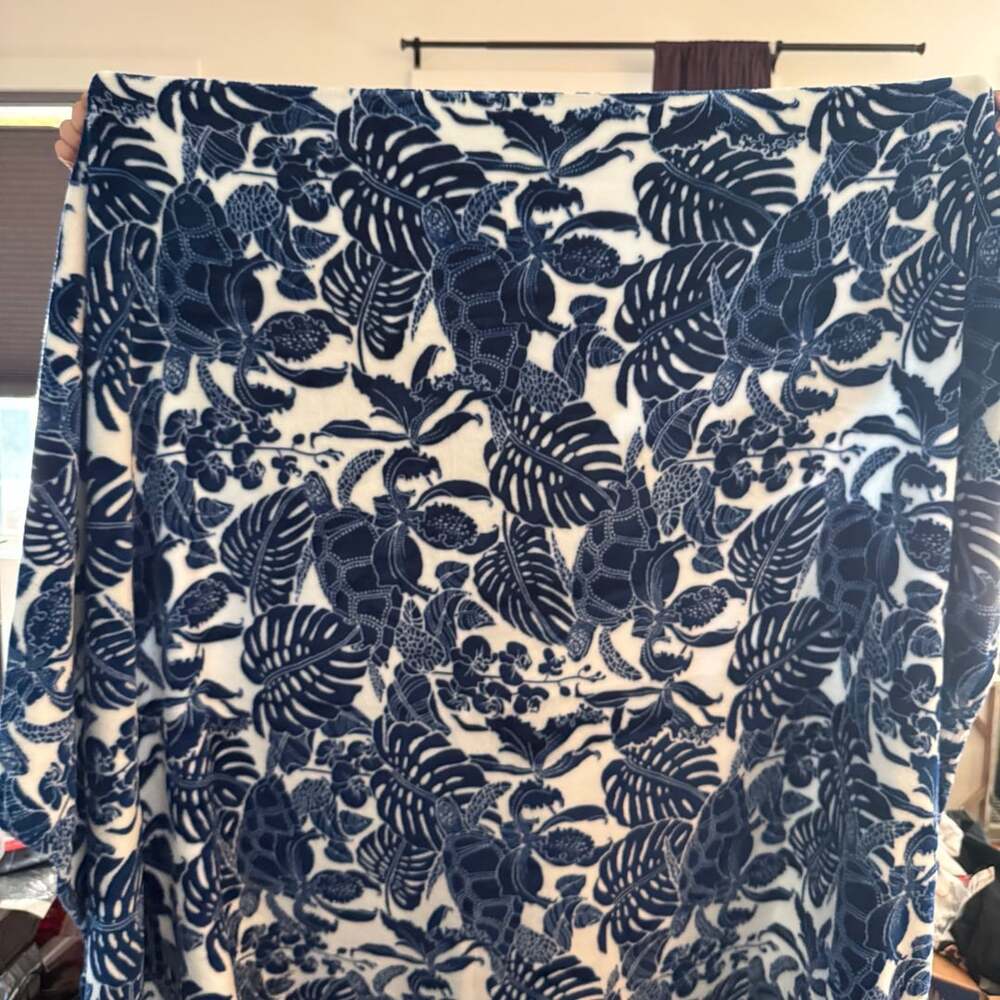 Tommy Bahama Tortuga Bay Indigo Blue Throw Blanket